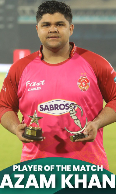 Azam Khan awarded MOTM for his destructive innings